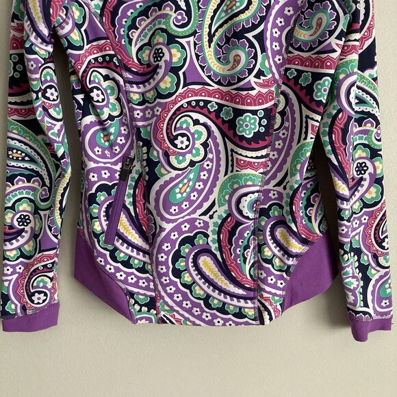 Peter Millar Quarter Zip Performance Pullover Womens XS Purple Paisley Golf - Picture 6 of 8